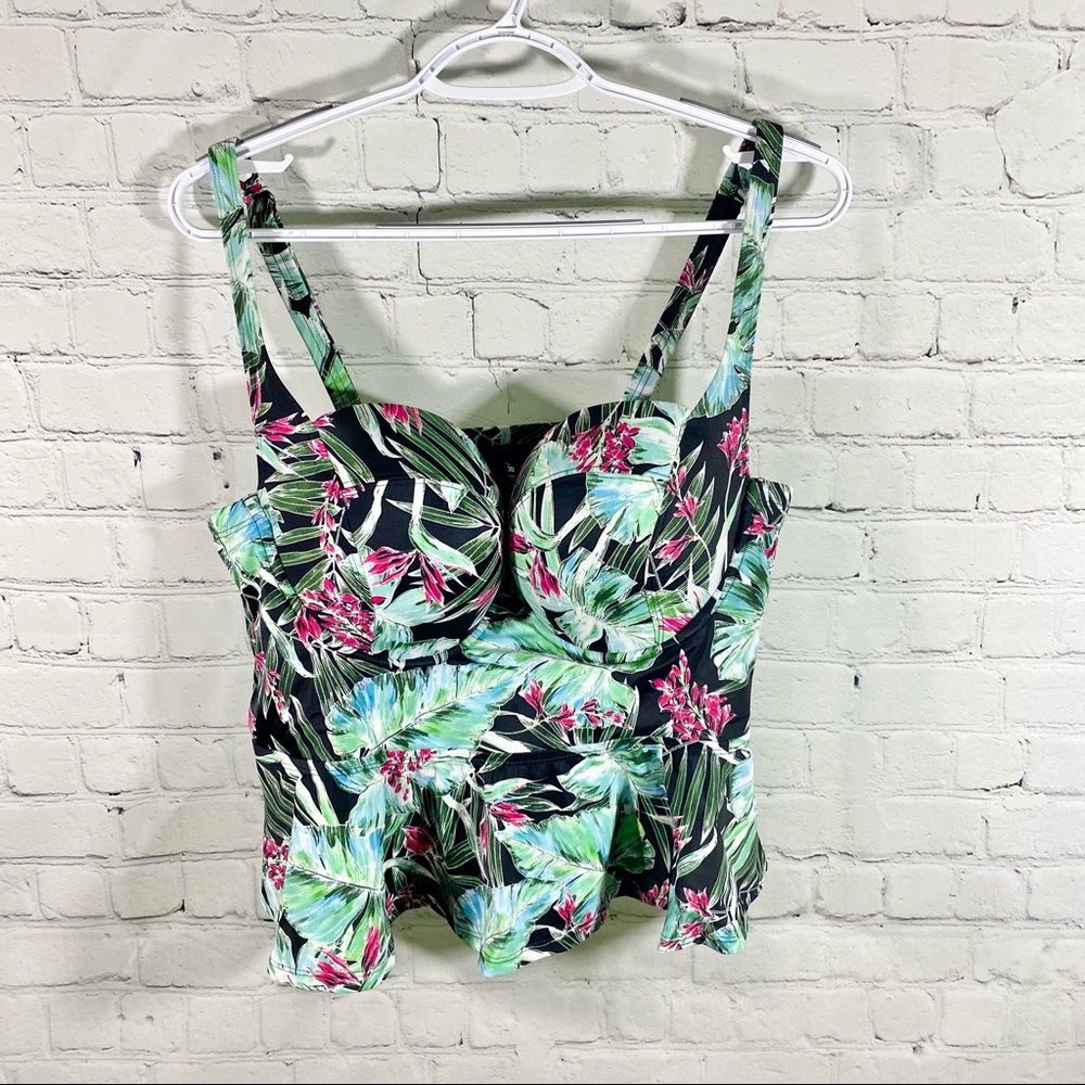 Torrid Tropical Print Underwire Bathing Suit Top 1